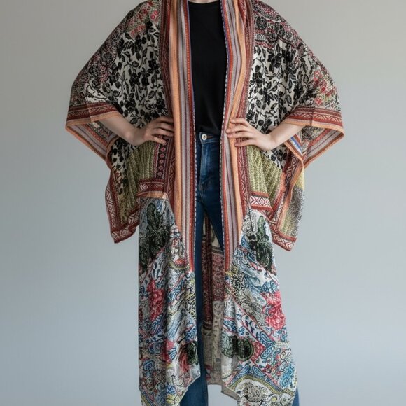 GiGio PATCHWORK PRINT LITTLE WING KIMONO NWT - Picture 1 of 7